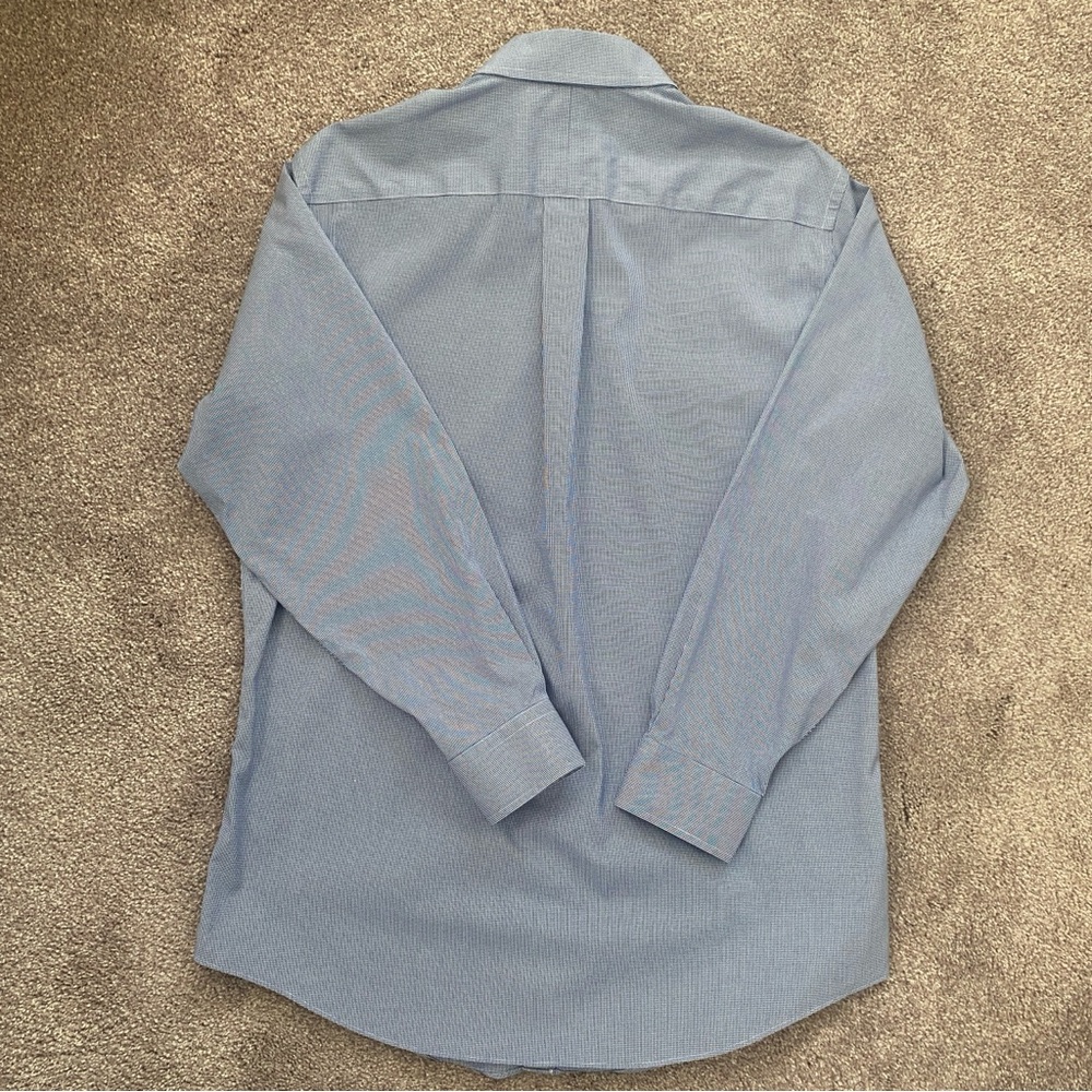 Jos. A. Bank Men's Long Sleeve Shirt Blue/White Check Size 16-33 - EUC - Picture 5 of 7